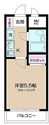 日神パレステージ横浜南 1Kの間取図画像