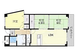 ロードス93 6階3LDKの間取り