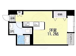 シャンブル杭瀬 7階ワンルームの間取り