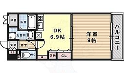 プロヴァンス 1DKの間取図画像