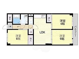 スカイハイツ潮江 3LDKの間取図画像