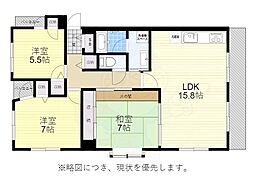 シロハイヌ稲葉荘 3LDKの間取図画像