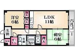 ロイヤルS口田中 2SLDKの間取図画像