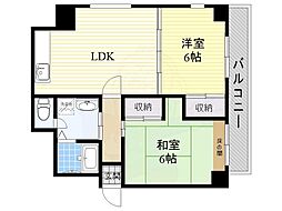 Y'sコート蘭びっく 2LDKの間取図画像