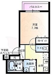 フジパレス尼崎ガーデン3番館 1Kの間取図画像