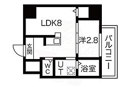 杭瀬北新町エヌエム・キャトフ・ヴァン・ユイット 1LDKの間取図画像