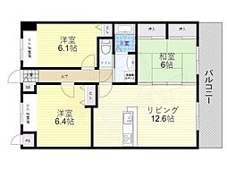 ロイヤルオーク尼崎 3LDKの間取図画像