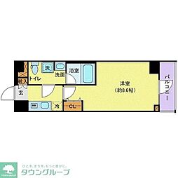 東武伊勢崎線 竹ノ塚駅 徒歩10分の賃貸マンション 5階1Kの間取り