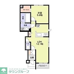 つくばエクスプレス 八潮駅 徒歩22分の賃貸アパート 1階1LDKの間取り