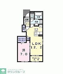 東武伊勢崎線 蒲生駅 徒歩22分の賃貸アパート 1階1LDKの間取り