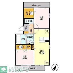 東武伊勢崎線 獨協大学前駅 バス10分 青柳消防署下車 徒歩5分の賃貸アパート 1階2LDKの間取り