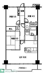 東武伊勢崎線 草加駅 徒歩12分の賃貸マンション 4階3LDKの間取り