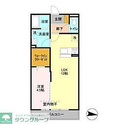 埼玉高速鉄道 東川口駅 徒歩16分の賃貸アパート 3階1LDKの間取り
