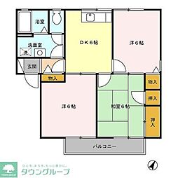 東武伊勢崎線 竹ノ塚駅 バス15分 上柳島下車 徒歩1分の賃貸アパート 1階3DKの間取り