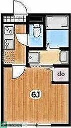 東武伊勢崎線 大袋駅 徒歩11分の賃貸アパート 2階1Kの間取り