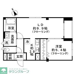 日暮里舎人ライナー 扇大橋駅 徒歩3分の賃貸マンション 1階1LDKの間取り