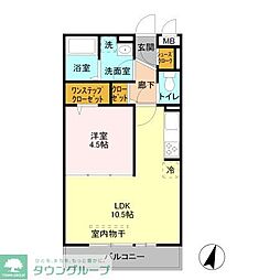 東武伊勢崎線 獨協大学前駅 徒歩5分の賃貸アパート 3階1LDKの間取り
