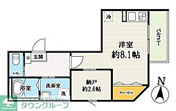 東武伊勢崎線 大袋駅 徒歩5分の賃貸アパート 3階1SKの間取り