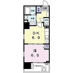 東武伊勢崎線 竹ノ塚駅 徒歩2分の賃貸マンション 8階1DKの間取り