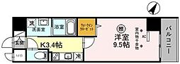 つくばエクスプレス 八潮駅 徒歩2分の賃貸マンション 5階1Kの間取り