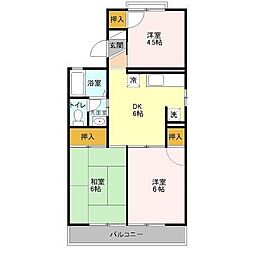 JR武蔵野線 吉川駅 徒歩25分の賃貸アパート 1階3DKの間取り