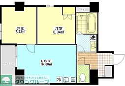 越谷市赤山本町マンション 2LDKの間取図画像