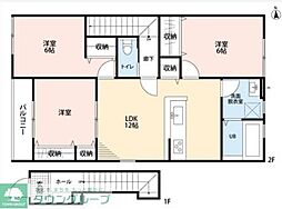つくばエクスプレス 三郷中央駅 4.4kmの賃貸アパート 2階3LDKの間取り