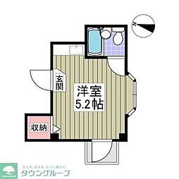 シェソワ赤山 ワンルームの間取図画像