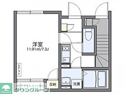 レオネクストラシーヌ弐番館 1Kの間取図画像