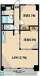 貴賓館 2LDKの間取図画像