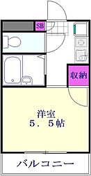 ドミール松原団地 1Kの間取図画像