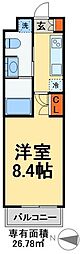 ジェノヴィア八潮 1Kの間取図画像