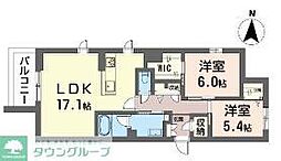 戸塚日和 2LDKの間取図画像