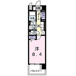 グランアベニュー1 1Kの間取図画像