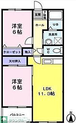 サンモール・フジ 2LDKの間取図画像