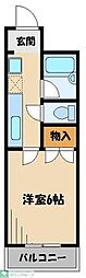 シャルマン草加 1Kの間取図画像