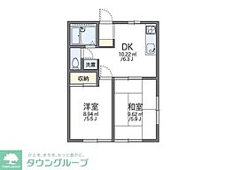 レオパレス草加西町 2DKの間取図画像