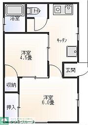 ウィルクエスト松原 2DKの間取図画像