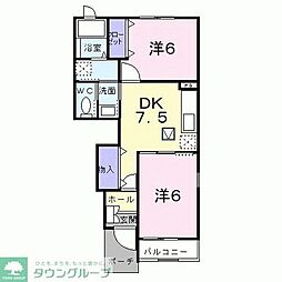 サニーレジデンス 2DKの間取図画像