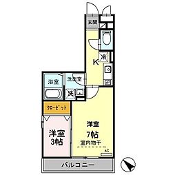 パルテア 2Kの間取図画像