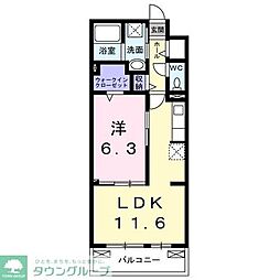 エクセレンスジーニアス 1LDKの間取図画像