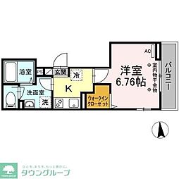プラシード 1Kの間取図画像