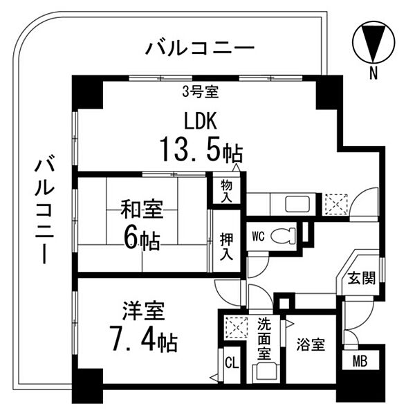 アールアイ向山 403｜宮城県仙台市太白区八木山緑町(賃貸マンション2LDK・4階・63.80㎡)の写真 その2