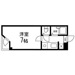 ベルシティ八木山 5階1Kの間取り