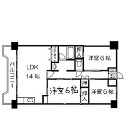 エステマール 1階3LDKの間取り