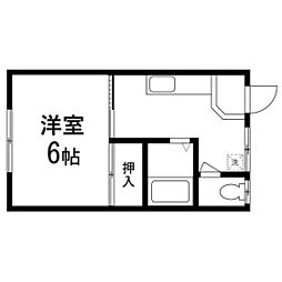 コーポ村上 1Kの間取図画像