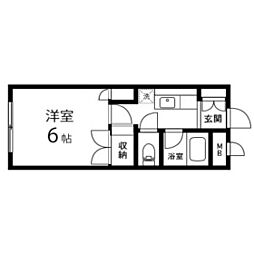 ラフォーレ八木山 1Kの間取図画像