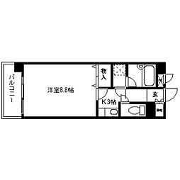 第2サンハイツ台原 1Kの間取図画像