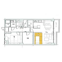 ネオプラザ北仙台 2階2LDKの間取り