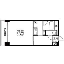 VIP仙台二日町ANNEX 7階1Kの間取り